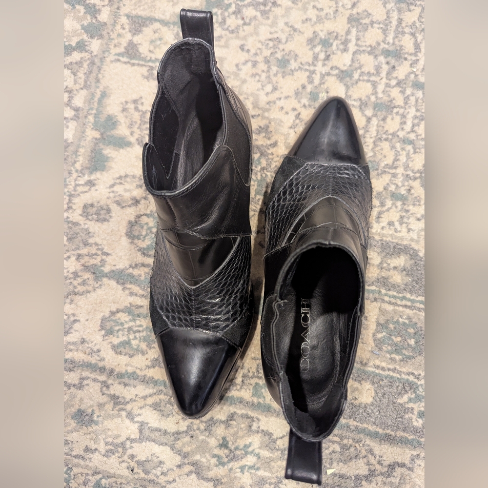 Coach Suffolk Patchwork Bootie. Black Leather/Sna… - image 3